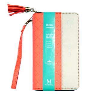 BIBLIA DE CHEQUERA CZTI PJR CORAL/BEIGE/CORAL MB
