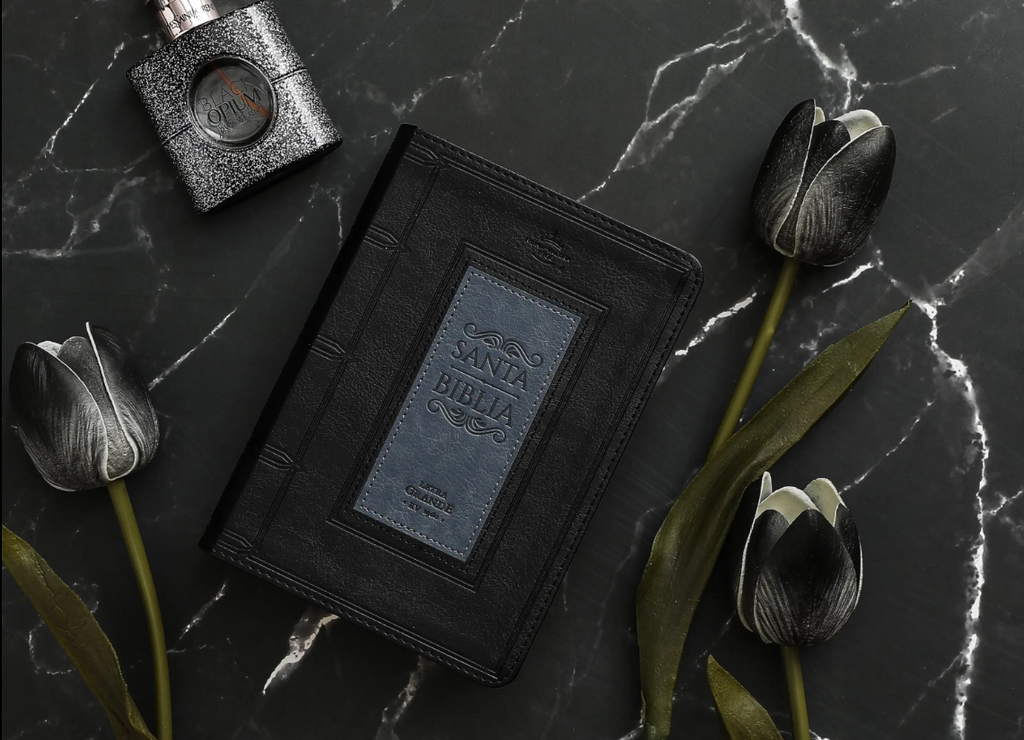 Biblia mediana, versión 60, concordancia amplia 100 pág, canto dorado negro gris