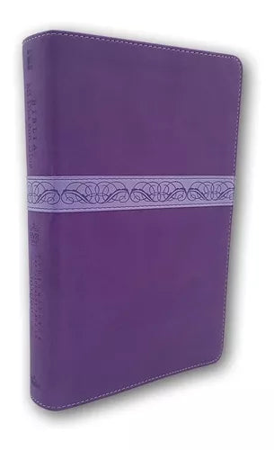 Biblia versión 60, Mi Día con Dios en Piel Italiana Duo-Tone, Lavanda/Purple.
