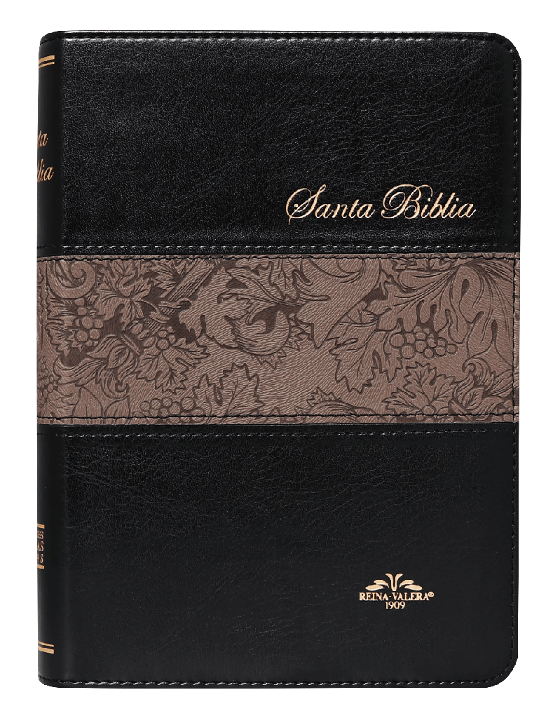 Biblia Mediana Negra, versión antigua 1909 con índice VR055TI  negro