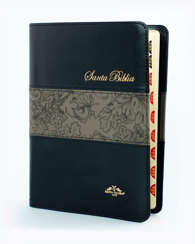 Biblia Mediana Negra, versión antigua 1909 con índice VR055TI  negro