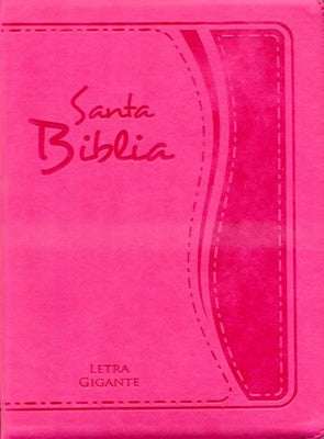 BIBLIA GIGANTE  LETRA GIGANTE RVR085cZTILGiPJR,  COLOR ROSADO CIERRE E ÍNDICE , CANTO PLATEADO