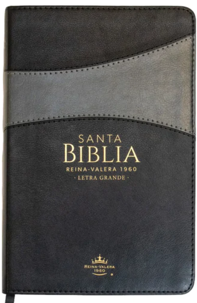 Biblia RVR1960 Bitono Negro Gris índice Letra Grande 12 PUNTOS