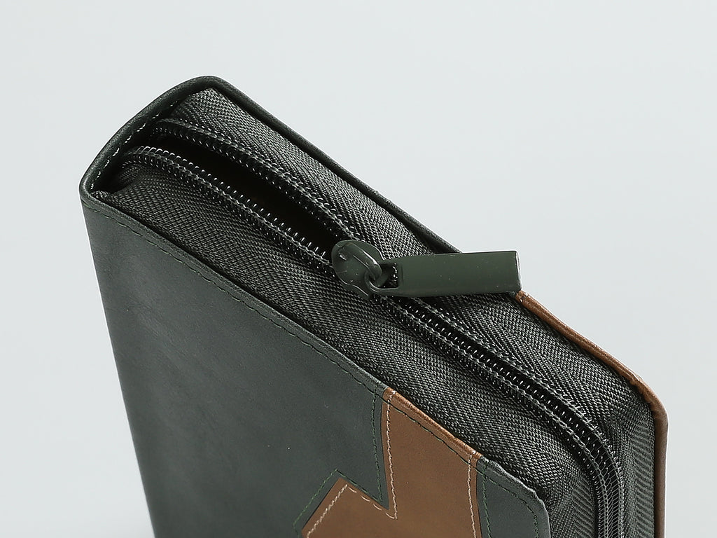 Biblia RVR60 Bolsillo i/piel Elegante Verde/Café con cierre/índice