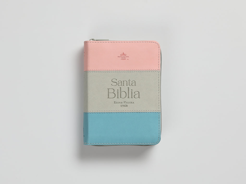 BIBLIA TRICOLOR ROSA/BLANCO/TURQUESA