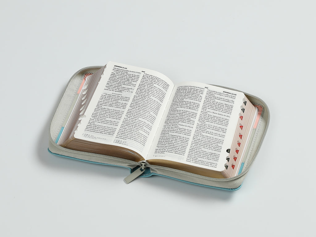 BIBLIA TRICOLOR ROSA/BLANCO/TURQUESA