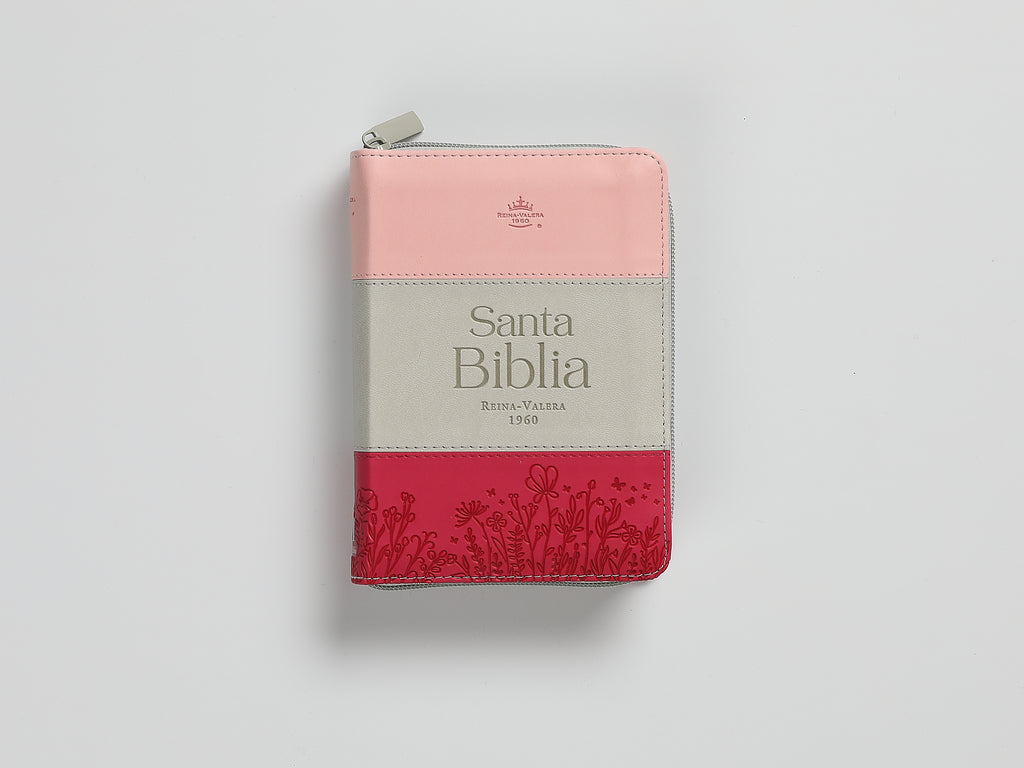 Biblia chica RVR60 025czti Concordancia Cierre Canto dorado Tricolor  Rosa/blanco/Fucsia