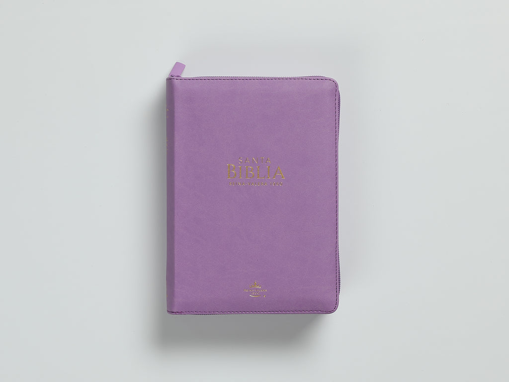 Biblia RVR60 portátil Letra Grande 11 puntos i/piel con cierre Lila