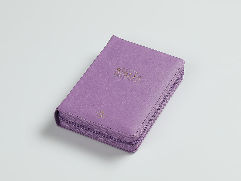 Biblia RVR60 portátil Letra Grande 11 puntos i/piel con cierre Lila
