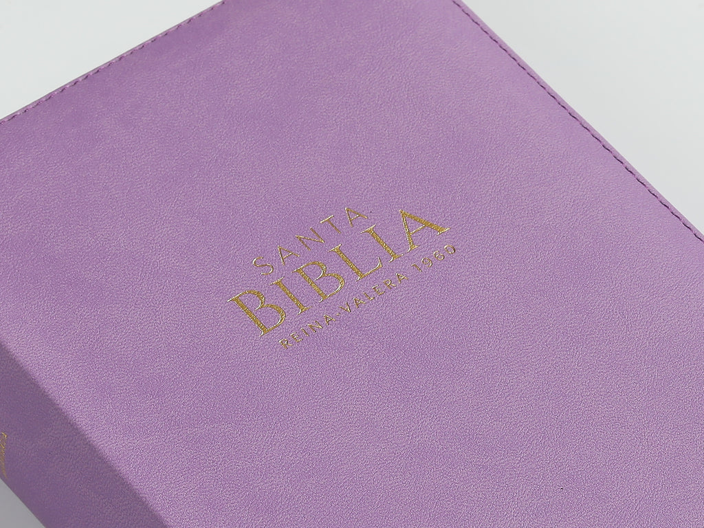 Biblia RVR60 portátil Letra Grande 11 puntos i/piel con cierre Lila