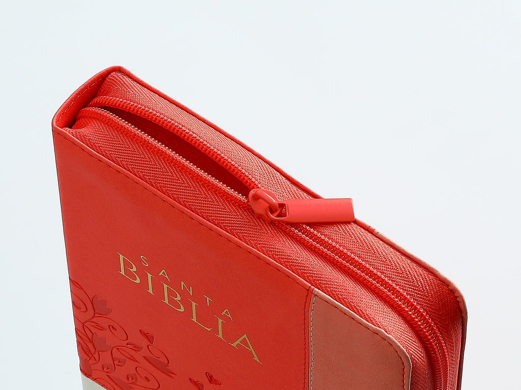Biblia RVR065LG czti PJR Inspiración Blanco/coral/coral pájaros Tamaño Manual