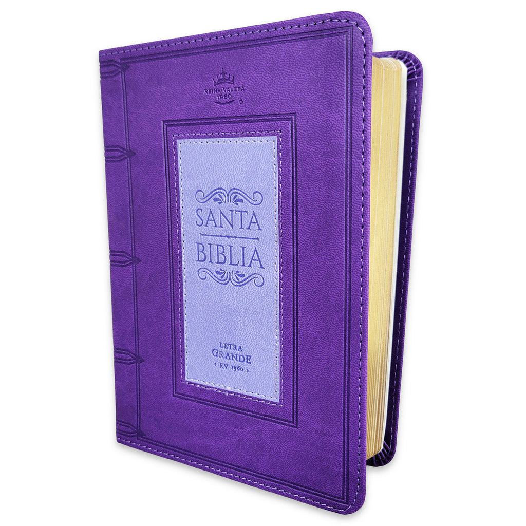 Biblia Mediana 12 puntos RV1960, Concordancia amplia 100 páginas, imitación piel lila cuadrado