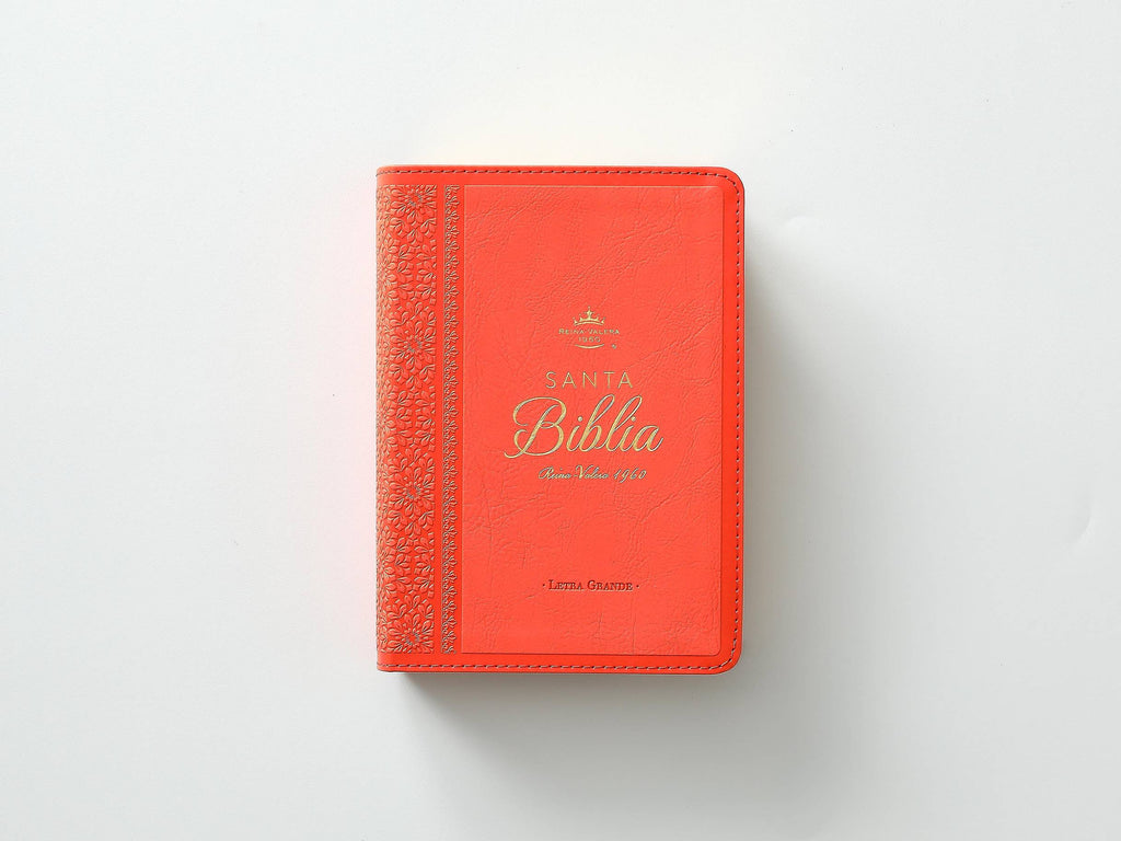 BIBLIA REINA VALERA 1960 IMITACIÓN PIEL MEDIANA CORAL