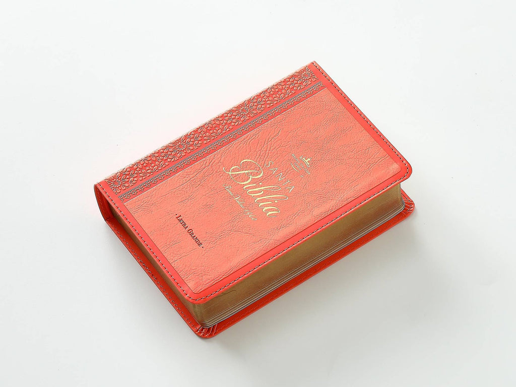 BIBLIA REINA VALERA 1960 IMITACIÓN PIEL MEDIANA CORAL