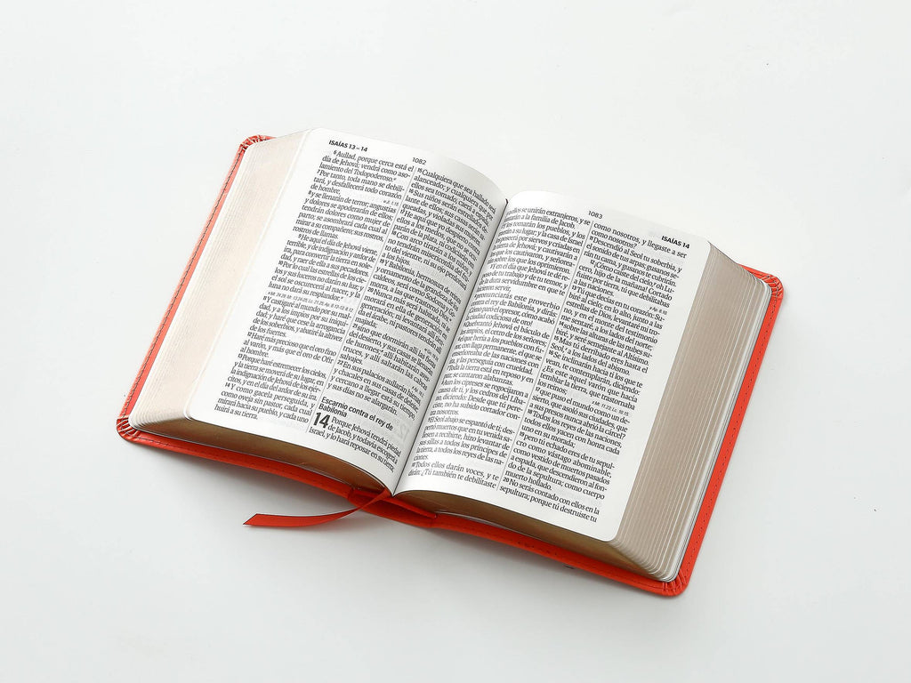 BIBLIA REINA VALERA 1960 IMITACIÓN PIEL MEDIANA CORAL