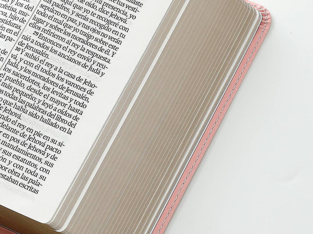 BIBLIA REINA VALERA 1960 IMITACIÓN PIEL MEDIANA ROSA