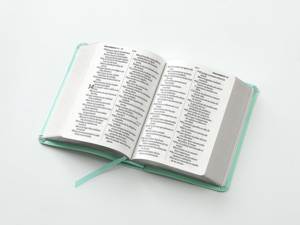BIBLIA REINA VALERA 1960 IMITACIÓN PIEL MEDIANA TURQUESA