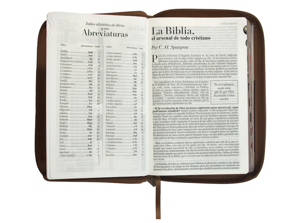 Biblia con Cierre Letra Grande 12 puntos RV1960 imi piel café con índice