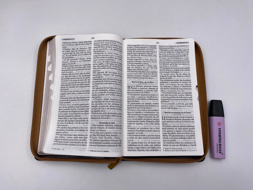 Biblia con Cierre Letra Grande 12 puntos RV1960 imi piel café con índice