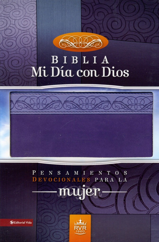 Biblia versión 60, Mi Día con Dios en Piel Italiana Duo-Tone, Lavanda/Purple.