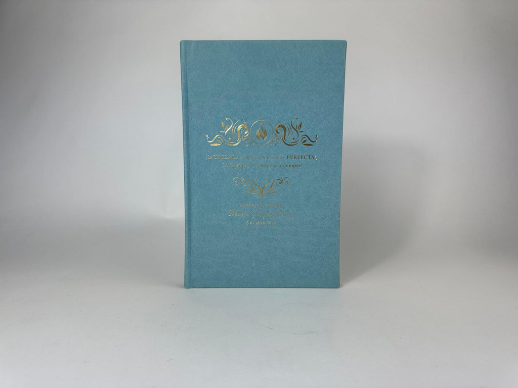 Libreta de Lujo Tapa Dura Color Azul agua