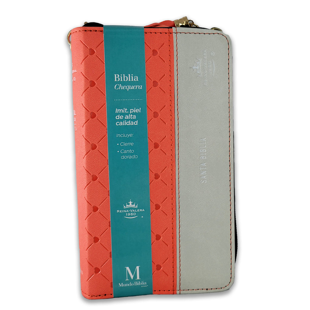 BIBLIA DE CHEQUERA  CZ CORAL/GRIS MB