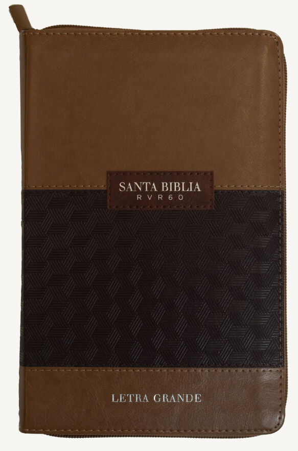 Biblia con Cierre Letra Grande 12 puntos RV1960 imi piel café con índice