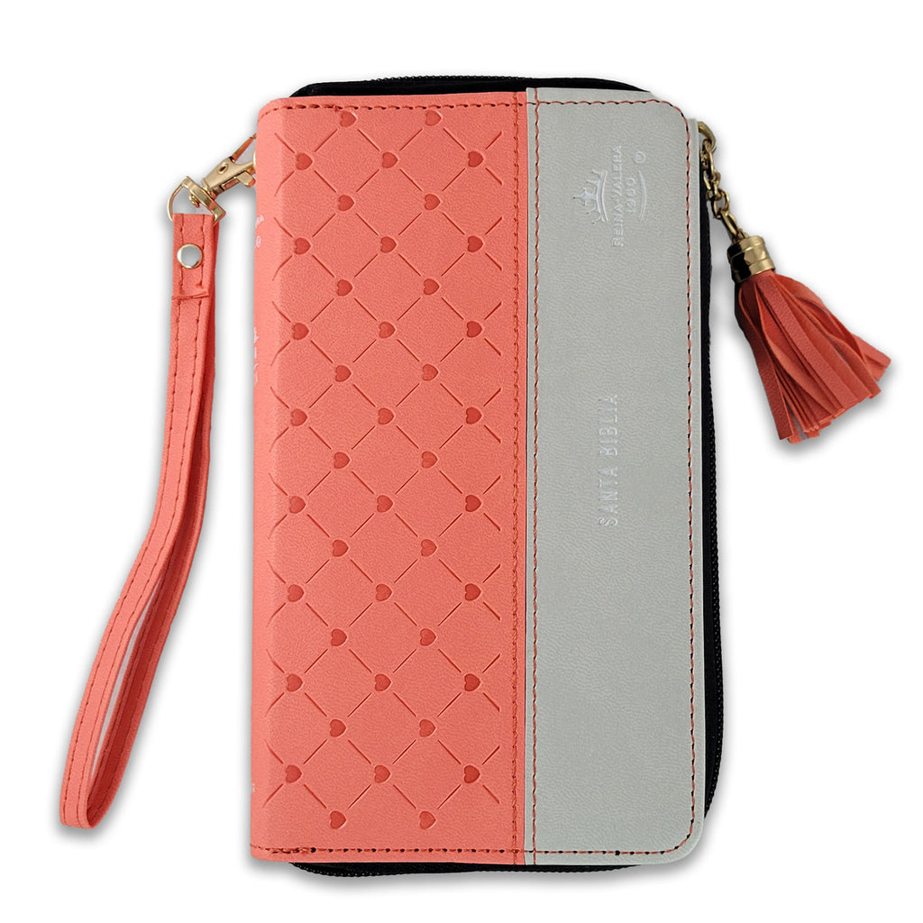 BIBLIA DE CHEQUERA  CZ CORAL/GRIS MB