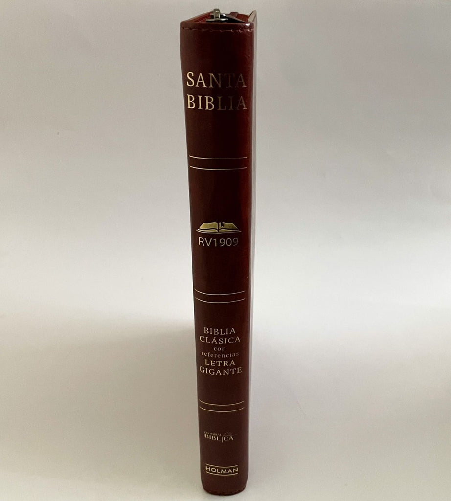 BIBLIA 1909 CLASICA LETRA GRANDE  IMITACION PIEL CIERRE MARRON