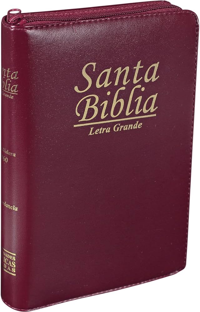 BIBLIA VINO RVR60 TAMAÑO MANUAL  LETRA GRANDE CON CIERRE