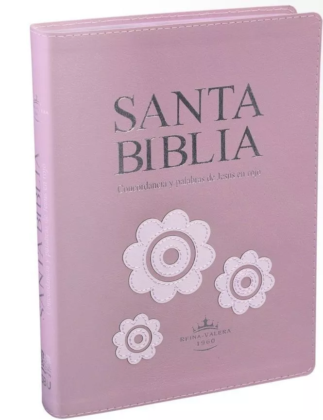 Biblia RVR60 Letra Gigante Lila Flores