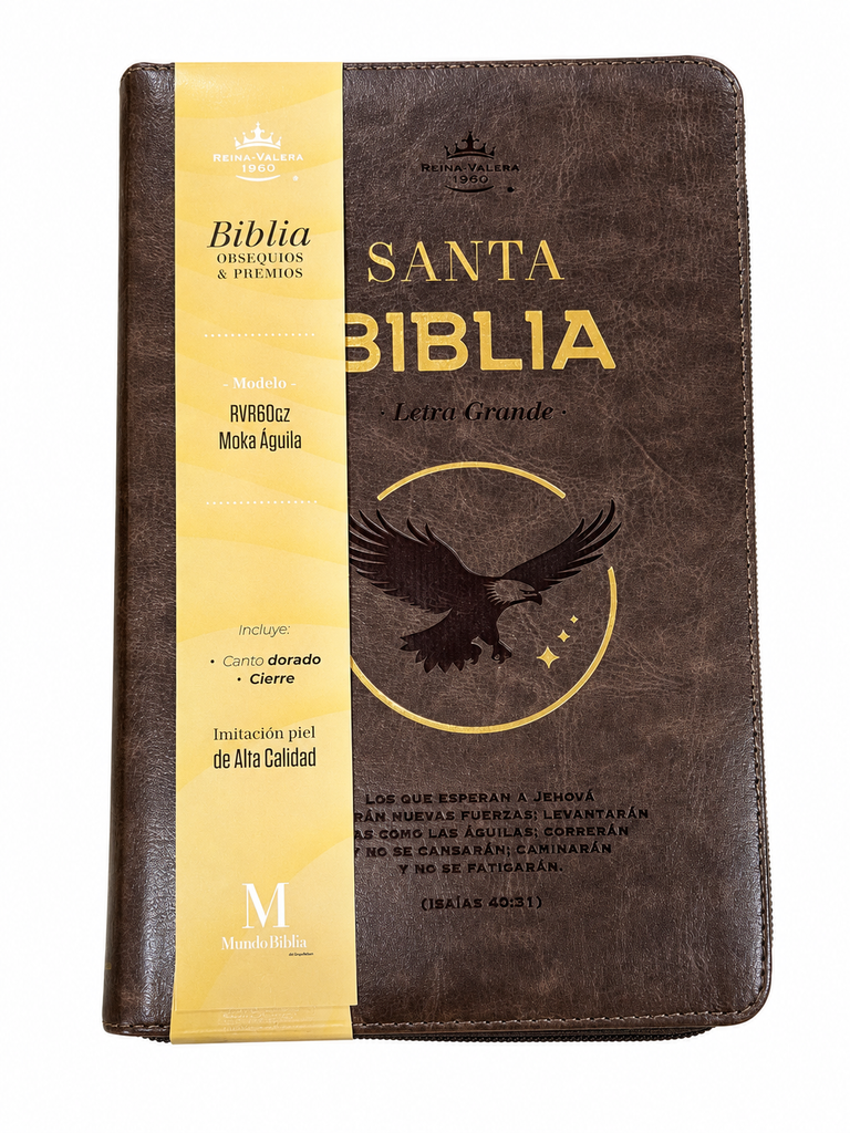 Biblia RVR60cz Obsequios Y Premios Moka Águila Con Cierre