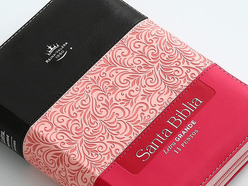 BIBLIA RVR1960 TAMAÑO MANUAL LETRA GRANDE CON CIERRE E ÍNDICE (TAPA IMITACIÓN PIEL)