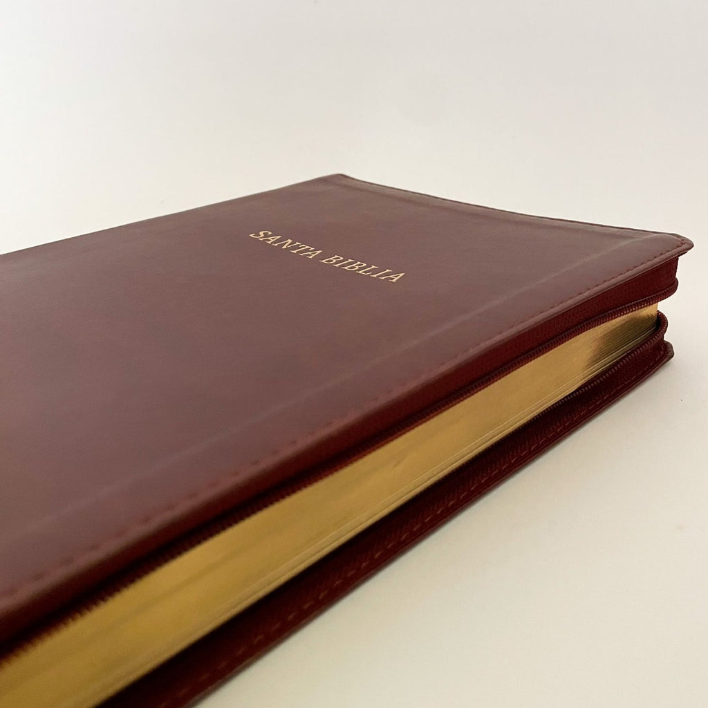 BIBLIA 1909 CLASICA LETRA GRANDE  IMITACION PIEL CIERRE MARRON