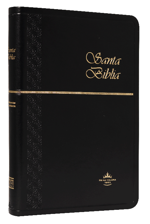 Biblia Reina Valera 1960 Mediana Letra Mediana Imitación Piel Negro Ultra fina