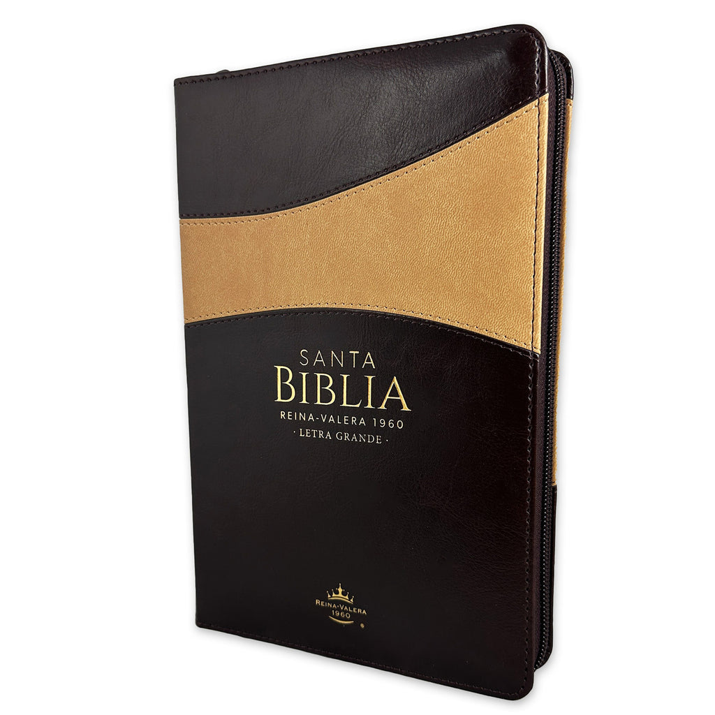 Biblia grande concordancia canto dorado letra 12 puntos café /mostaza