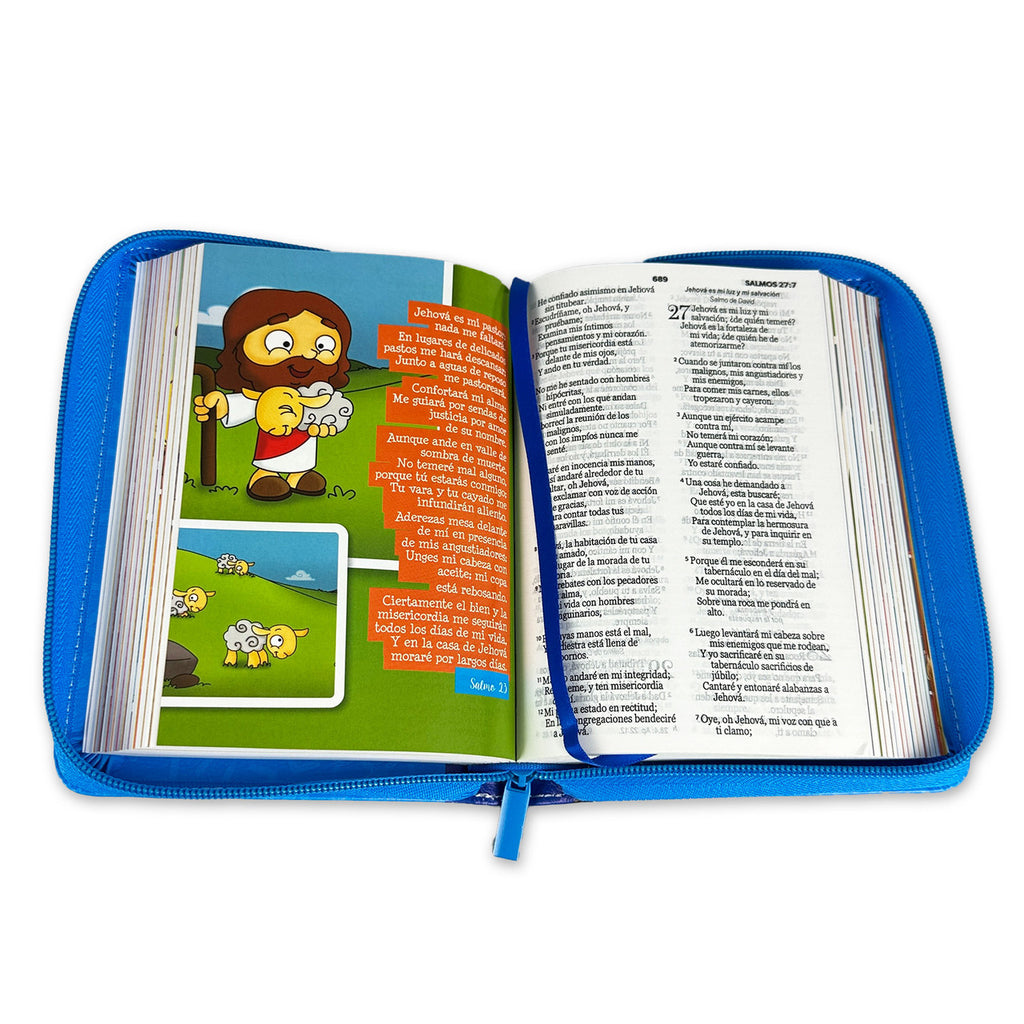 BIBLIA RVR045  MI GRAN VIAJE AZUL CIERRE