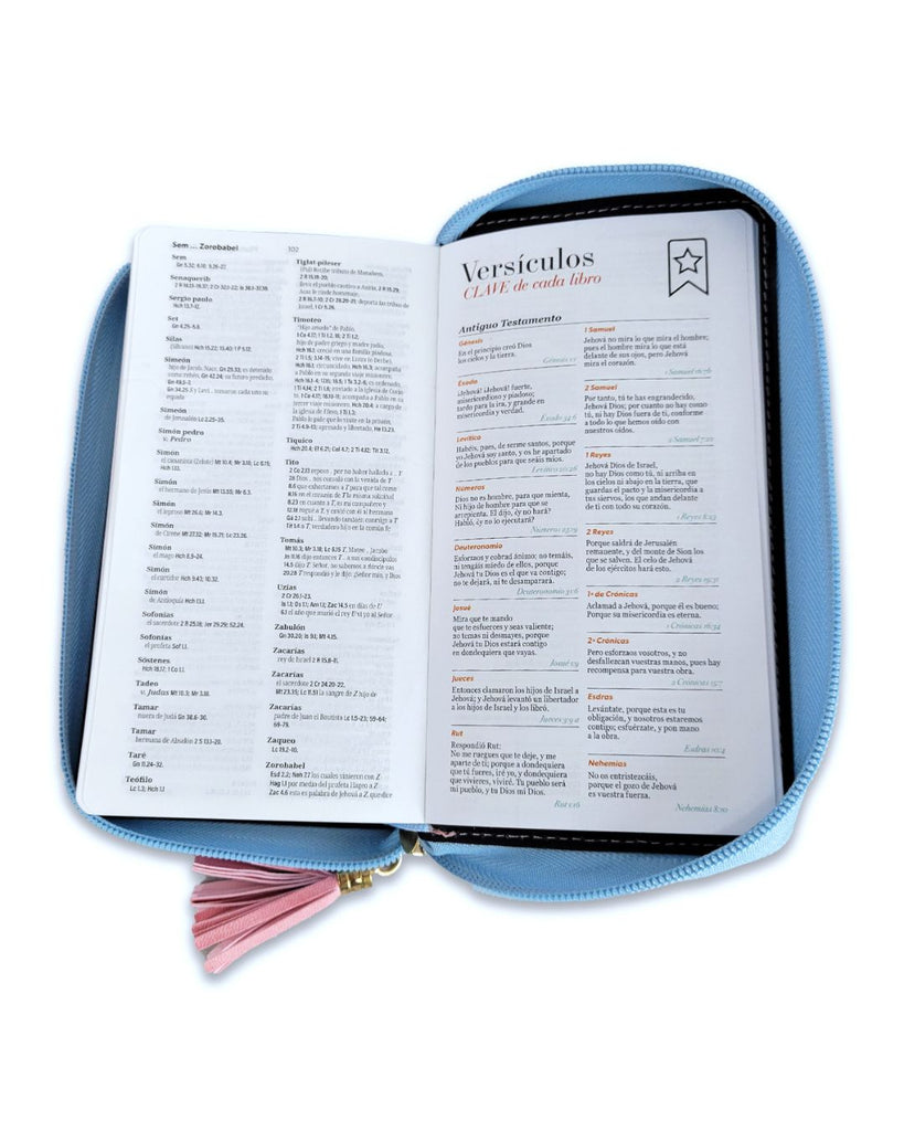 BIBLIA DE CHEQUERA  CZ AZUL/ROSA MB