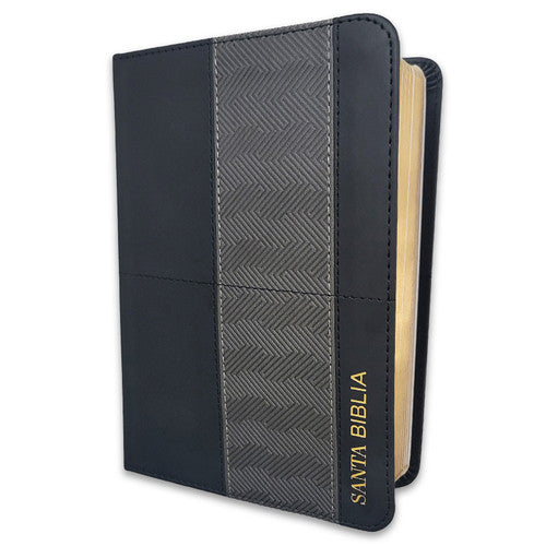 BIBLIA REINA VALERA 1960 MEDIANA CABALLERO  NEGRO GRIS