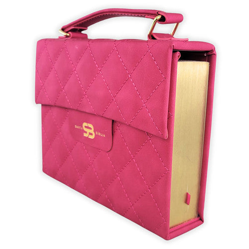BIBLIA CARTERA CON BROCHE REINA VALERA 1960 COLOR ROSA FUCSIA