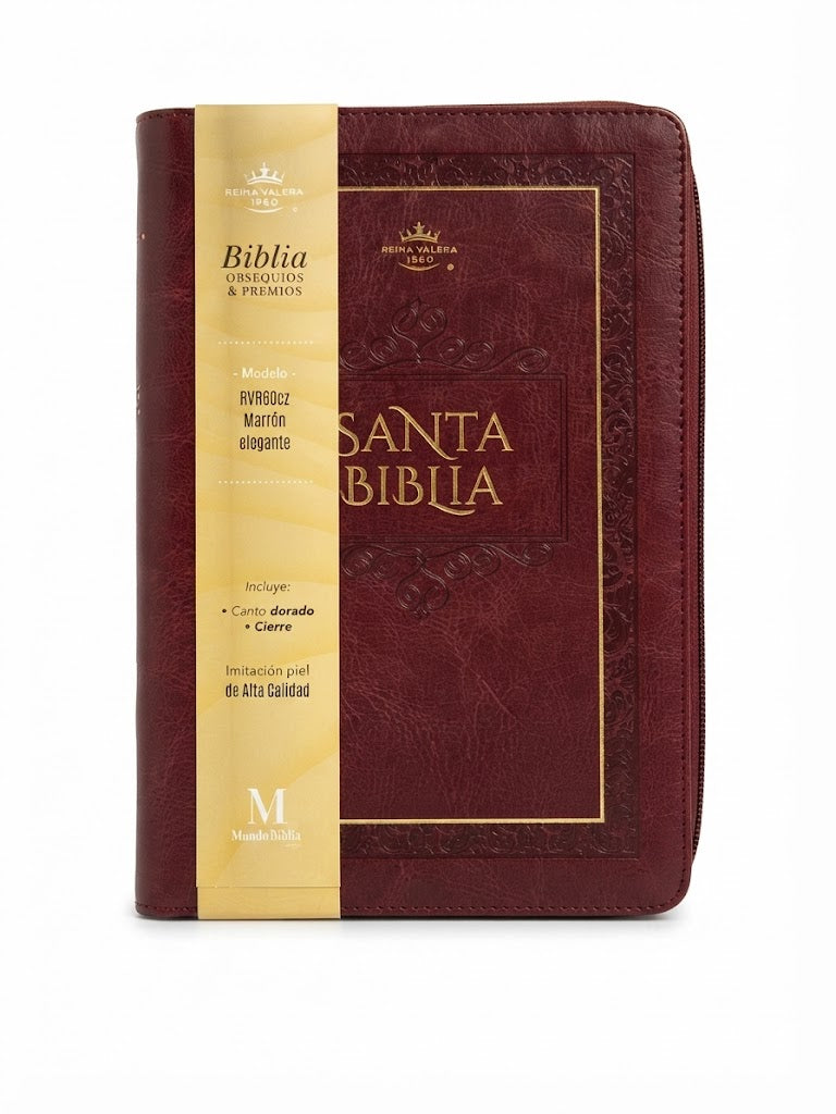 Biblia RVR60cz Obsequios Y Premios Marrón Elegante Con Cierre