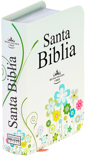 Biblia Mini RVR15 Vinil con Flores
