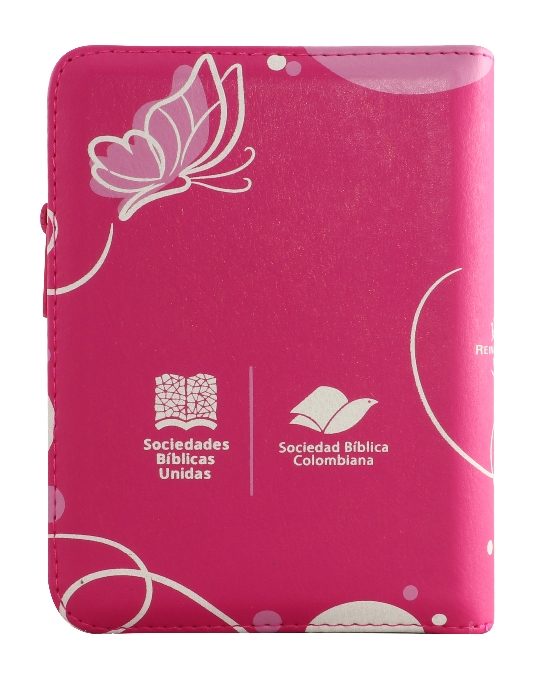 Biblia Reina Valera 1960 Chica Letra Chica Imitación Piel Fucsia Código QR