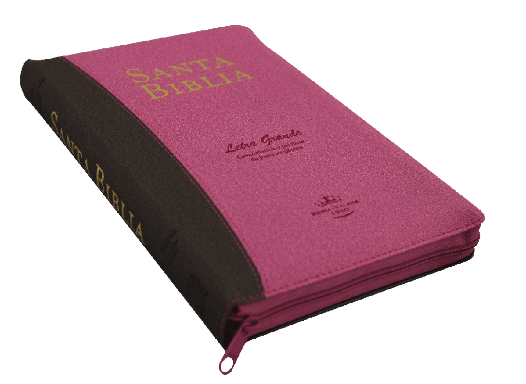 Biblia Reina Valera 1960 Grande Letra Grande Imitación Piel Rosa-Marrón