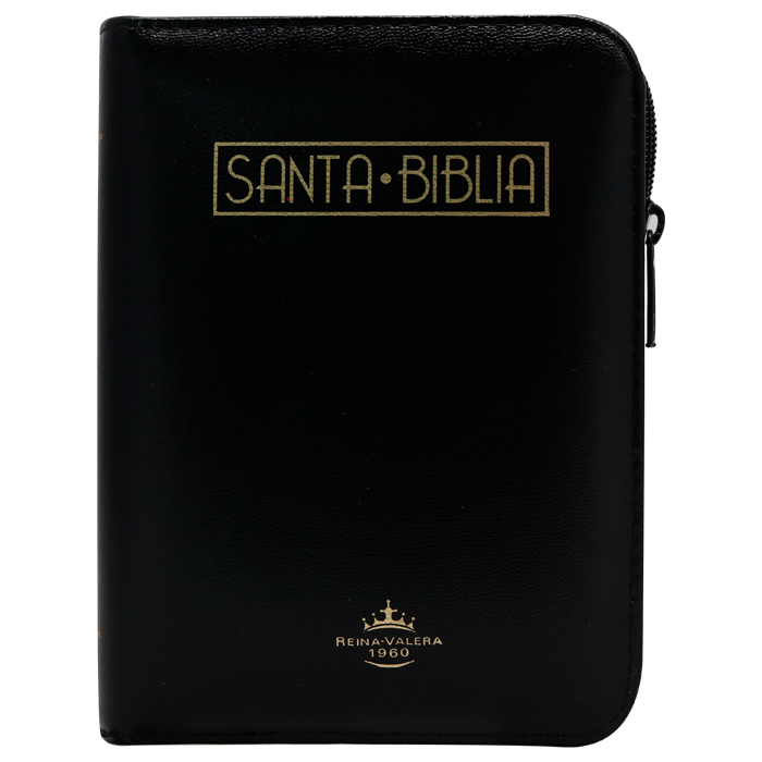 Biblia Reina Valera 1960 Tamaño Bolsillo Letra Chica Imitación Piel Negro Código QR