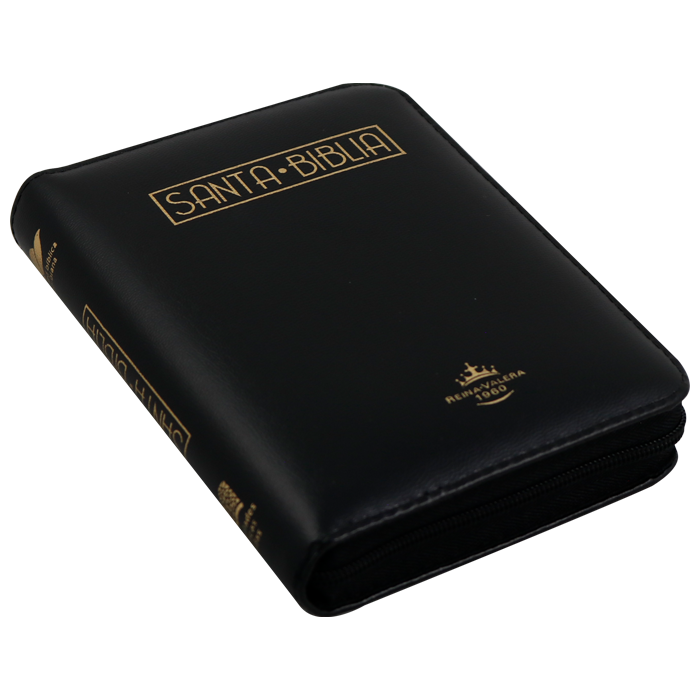 Biblia Reina Valera 1960 Tamaño Bolsillo Letra Chica Imitación Piel Negro Código QR
