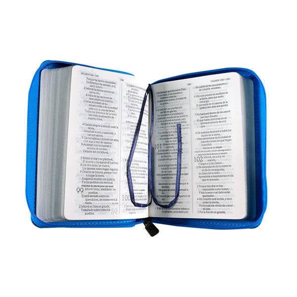 Biblia RVR025cZLG LILAC IMITACION PIEL AZUL
