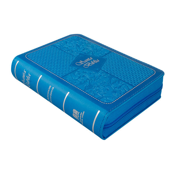 Biblia RVR025cZLG LILAC IMITACION PIEL AZUL