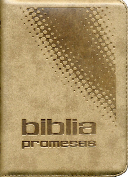 Biblia Promesas Letra Mediana Imitación Piel Café claro