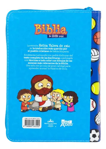 BIBLIA RVR045  MI GRAN VIAJE AZUL CIERRE
